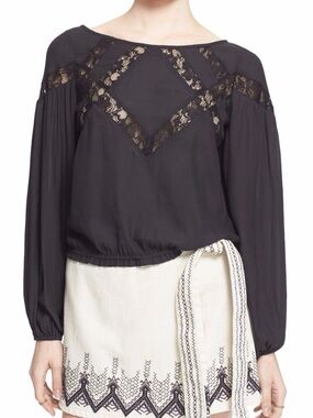 Free People Geometry Lessons Lace Blouse